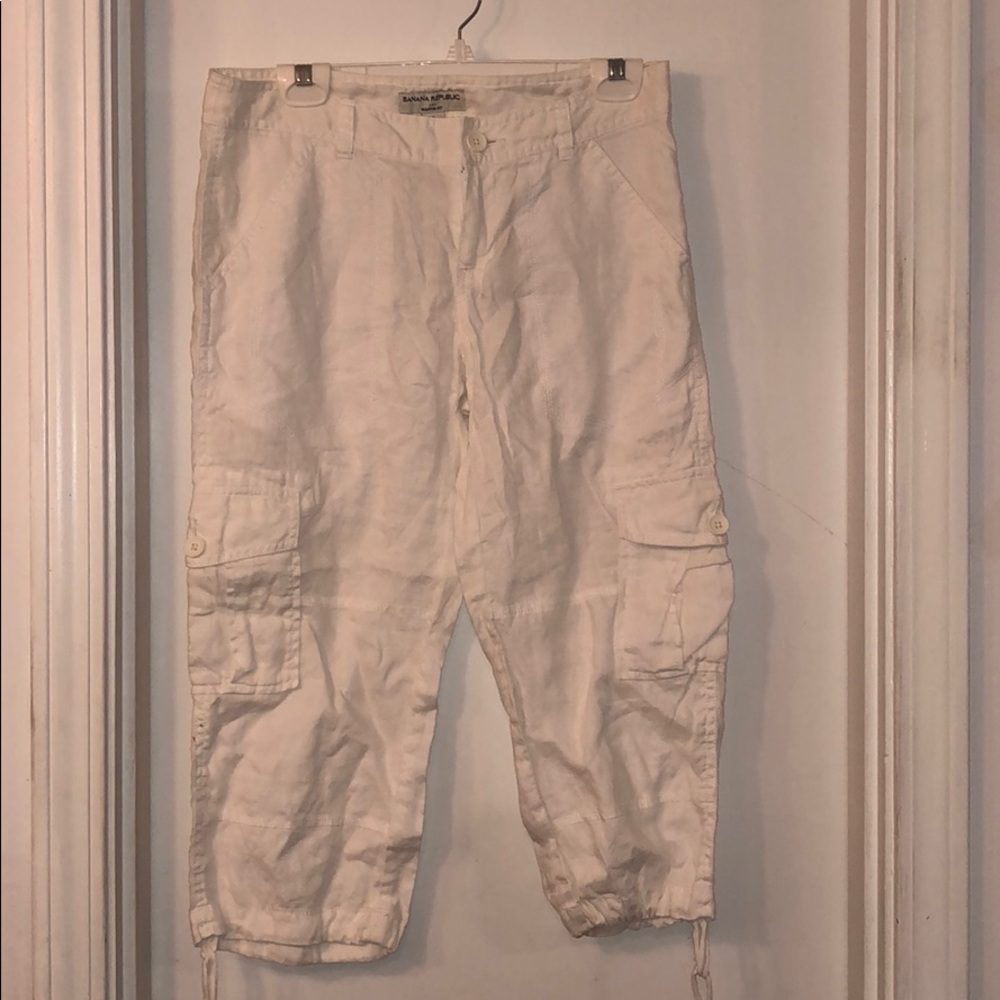 Banana Republic Linen Cargo Capri